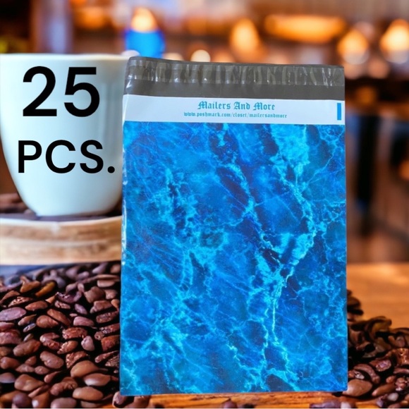 25 10X13  Poly Mailers Blue Ice Water Marble Shipping Envelopes PRICE IS FIRM - Picture 4 of 9